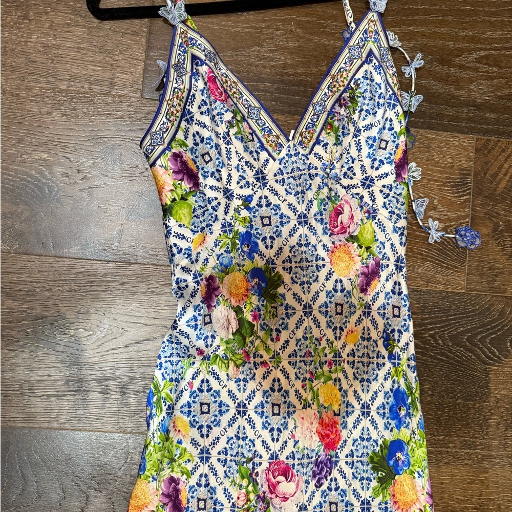 Camilla Blue and Multicolor Floral Dress